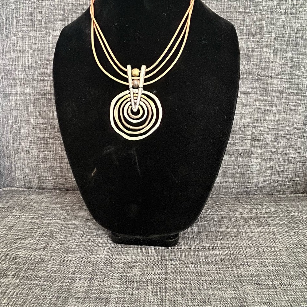 Chico’s Gold and Silver Concentric Circle Necklace
